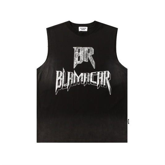 Street Letters Printed Casual Vest