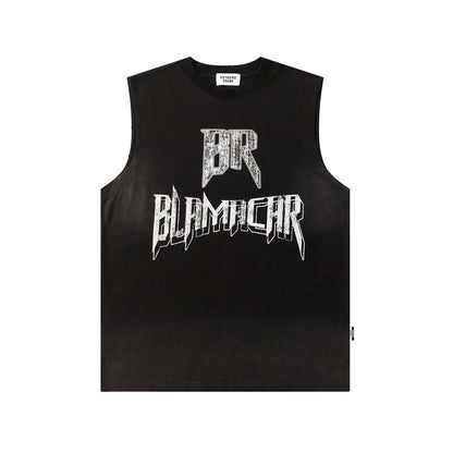 Street Letters Printed Casual Vest