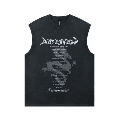 Dragon Print Casual Round Neck Vest For Men