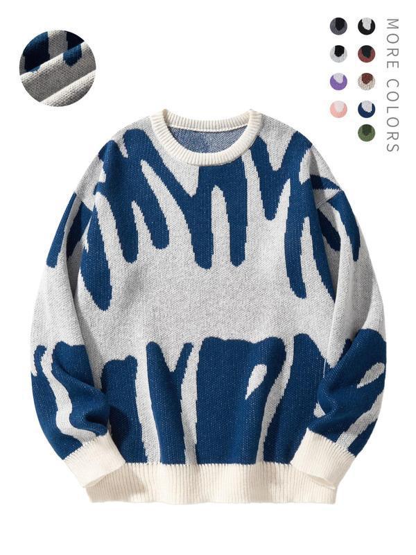 Men's Minimalist Printed Versatile Knit Sweater