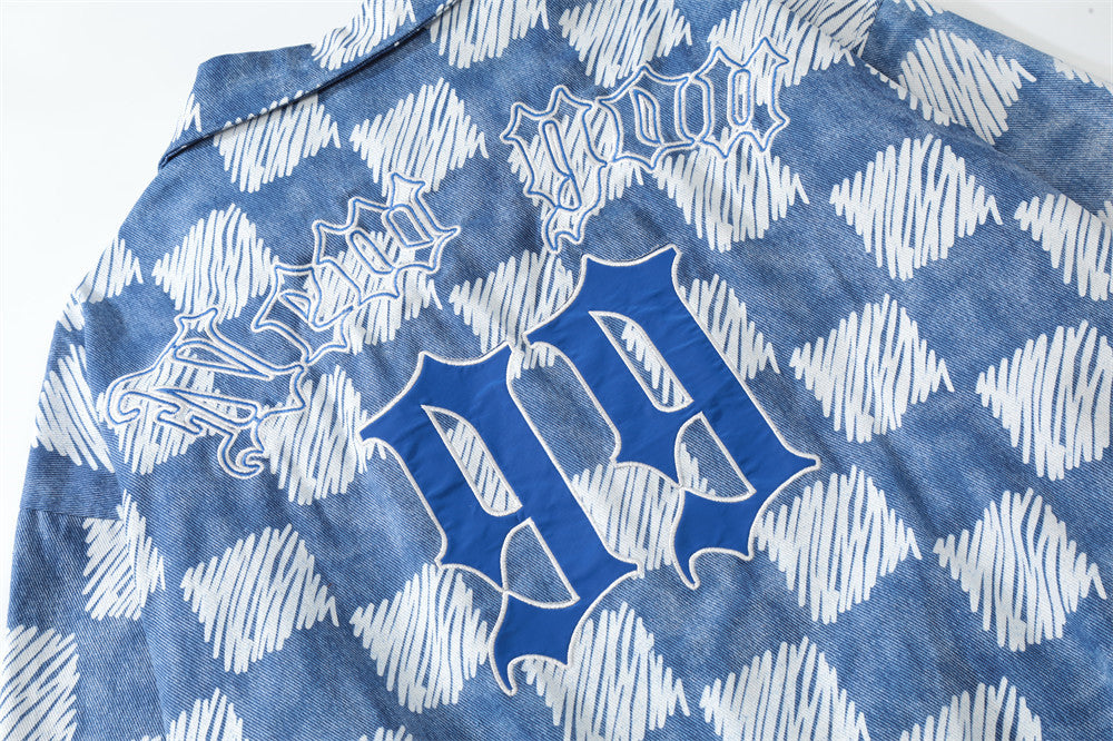 Street Checkerboard Lapel Jacket Men's