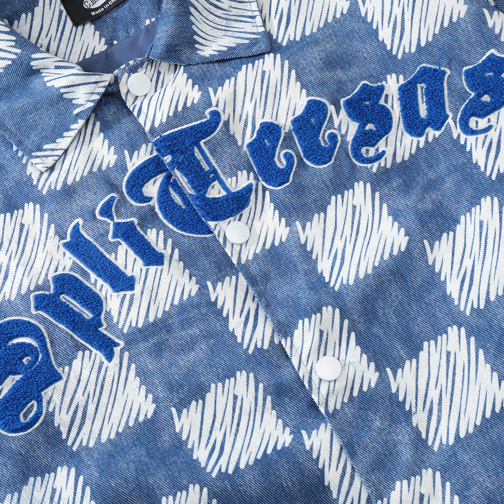 Street Checkerboard Lapel Jacket Men's