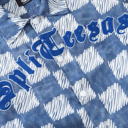 Street Checkerboard Lapel Jacket Men's