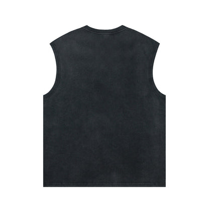 Dragon Print Casual Round Neck Vest For Men