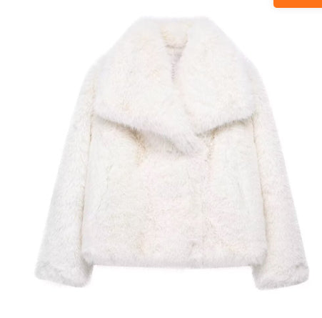 Plush Winter Lapel Coat