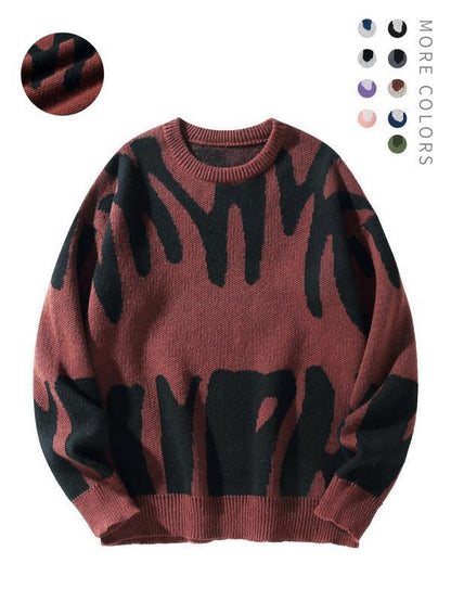 Men's Minimalist Printed Versatile Knit Sweater