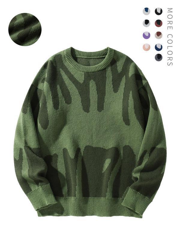 Men's Minimalist Printed Versatile Knit Sweater
