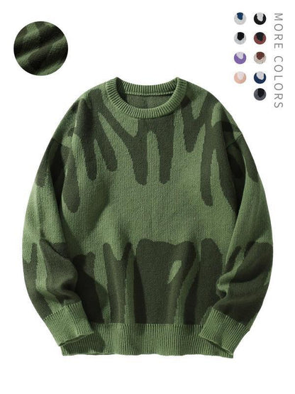 Men's Minimalist Printed Versatile Knit Sweater