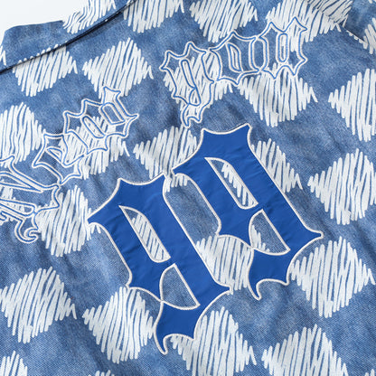 Street Checkerboard Lapel Jacket Men's