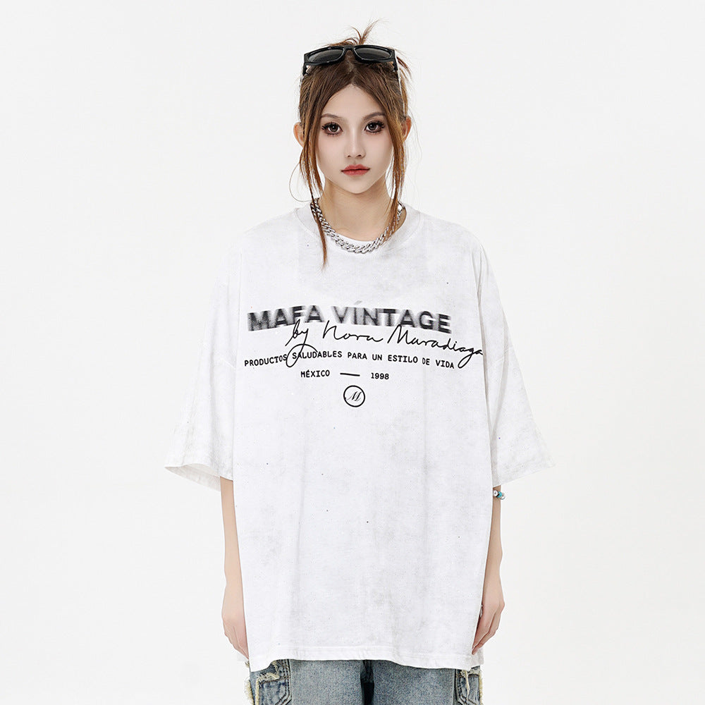Letter Print Short-sleeve T-shirt