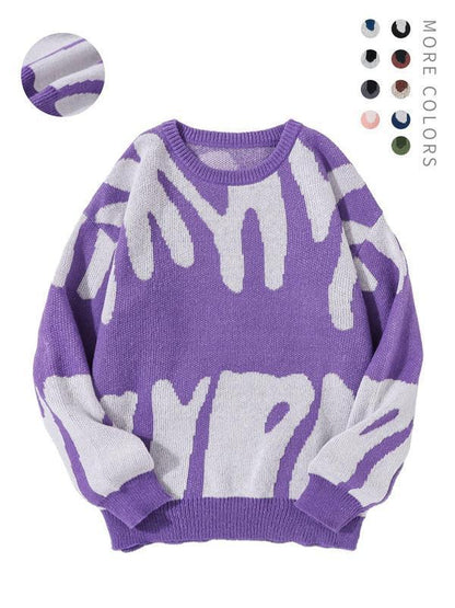 Men's Minimalist Printed Versatile Knit Sweater