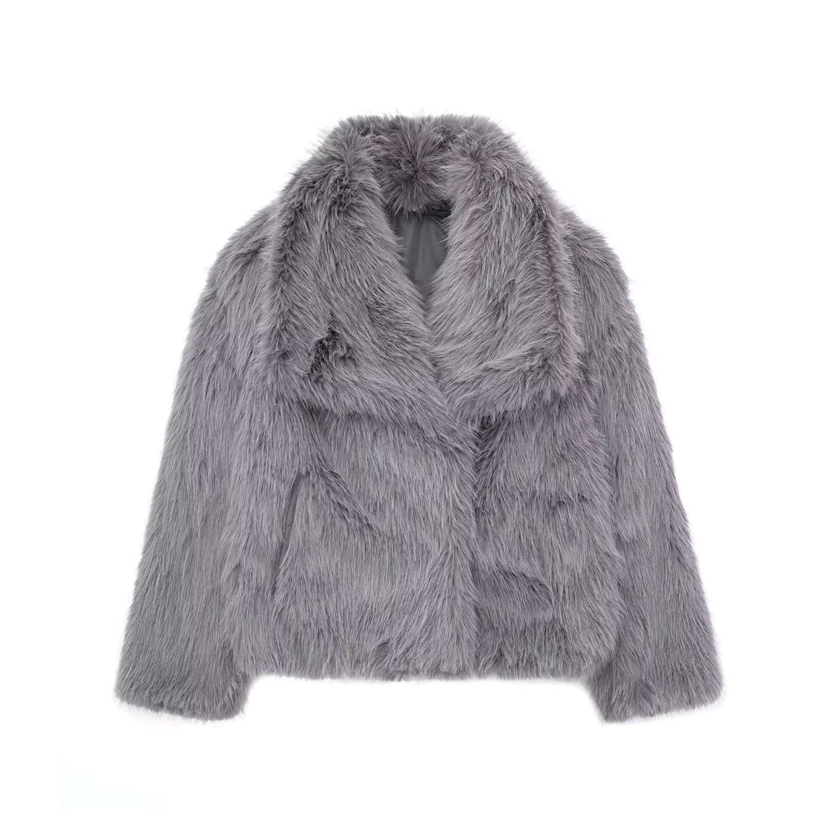 Plush Winter Lapel Coat