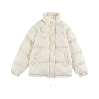 Men's Loose Stand-collar American Retro Waffle Cotton Coat