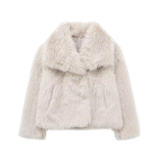 Plush Winter Lapel Coat