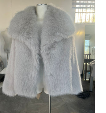 Plush Winter Lapel Coat
