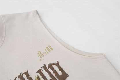 Letter Print Vest Men's All-matching Sleeveless Top