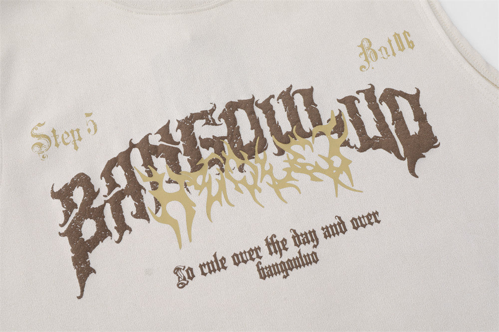 Letter Print Vest Men's All-matching Sleeveless Top