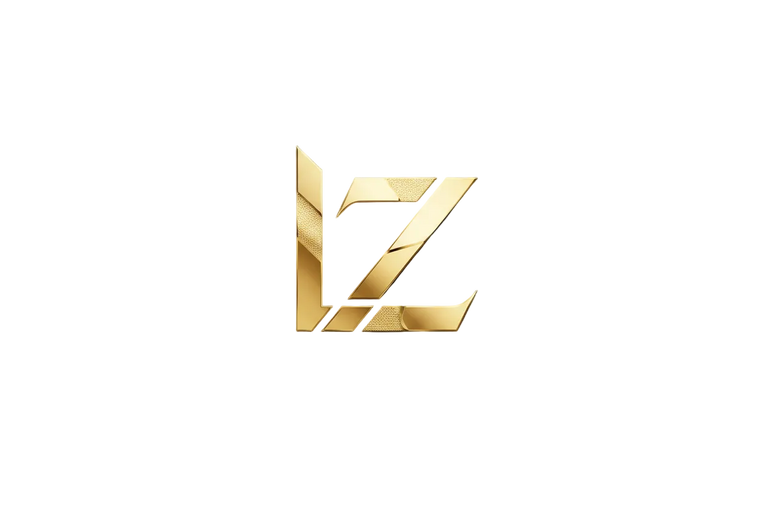 Gold logo with 'LZALAZA' on a white background